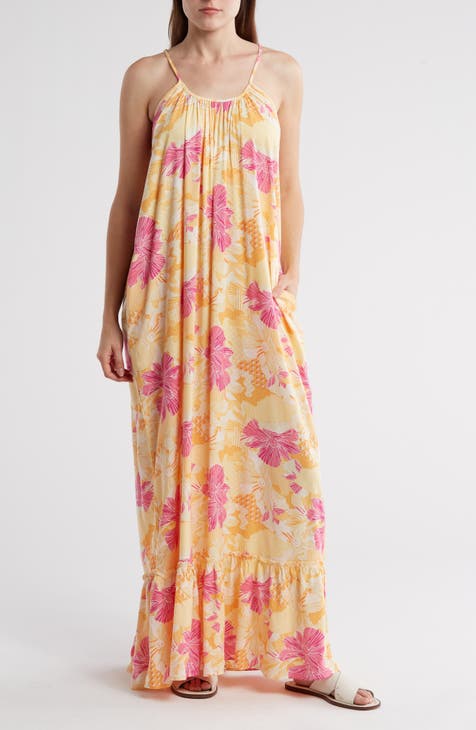 Floral Paisley Cover-Up Maxi Dress