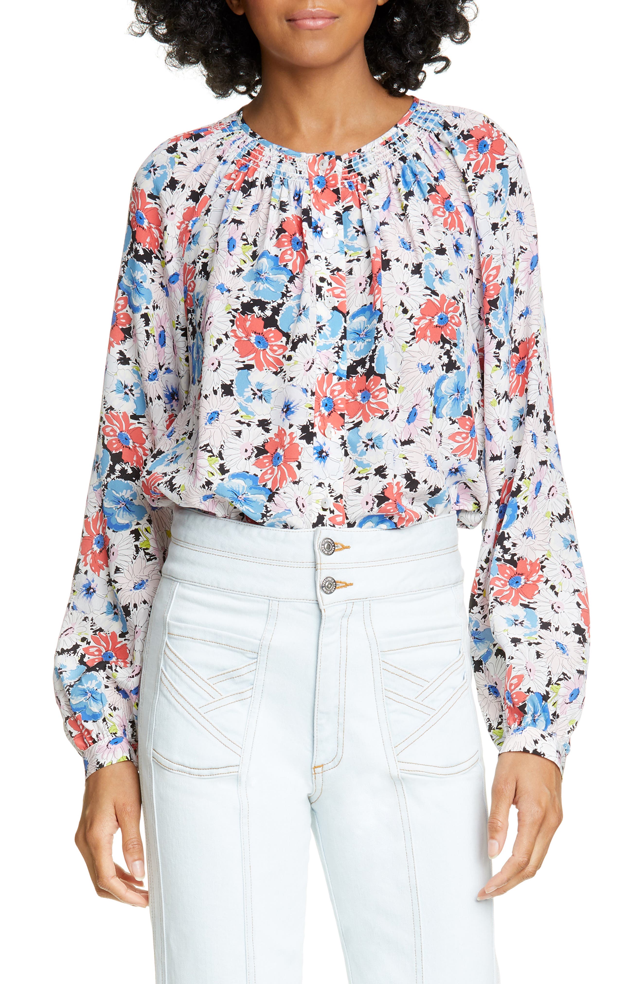 Veronica Beard Madge Floral Silk Top | Nordstrom