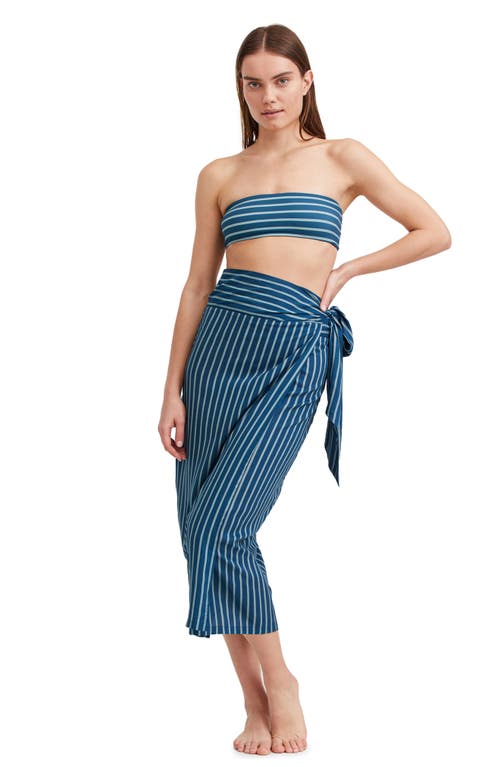 Au Naturel by Gottex Printed stripe long sarong skirt swim cover up Dusk Blue at Nordstrom,