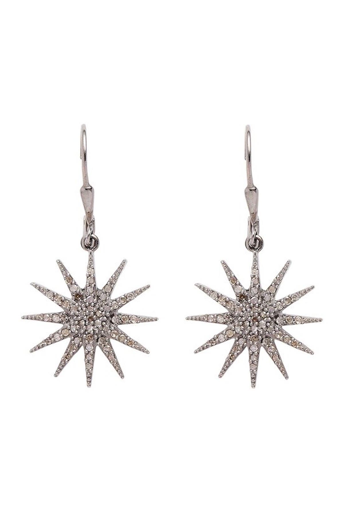 starburst drop diamond earrings