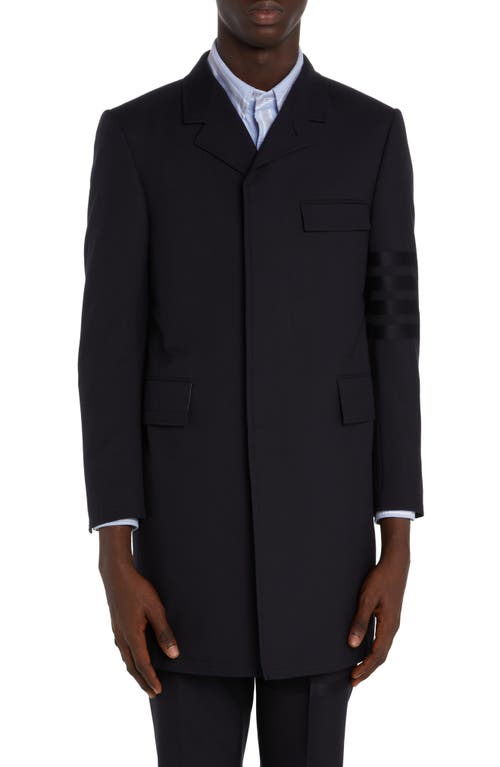 Thom Browne Fit 1 Classic Chesterfield Wool Jacket in Dark Blue at Nordstrom