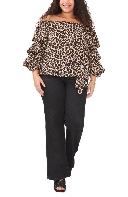 Shop Vince Camuto Off The Shoulder Balloon Sleeve Top In Rich Black