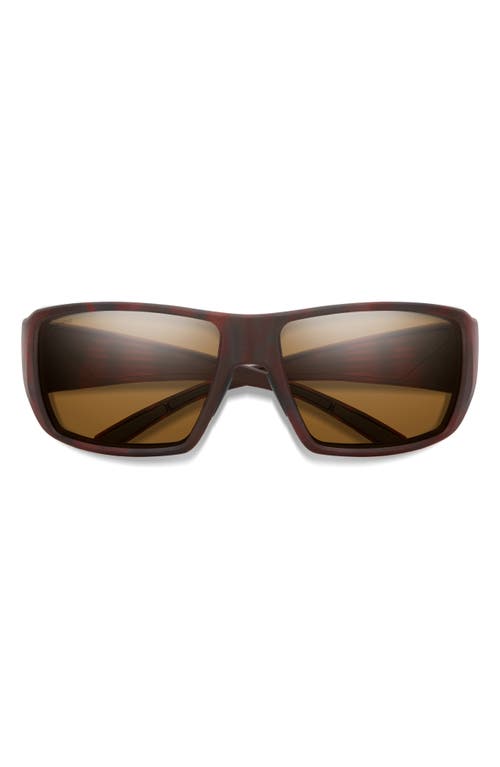 Guides 62mm ChromaPop Polarized Oversize Wraparound Sunglasses in Matte Tortoise /Brown