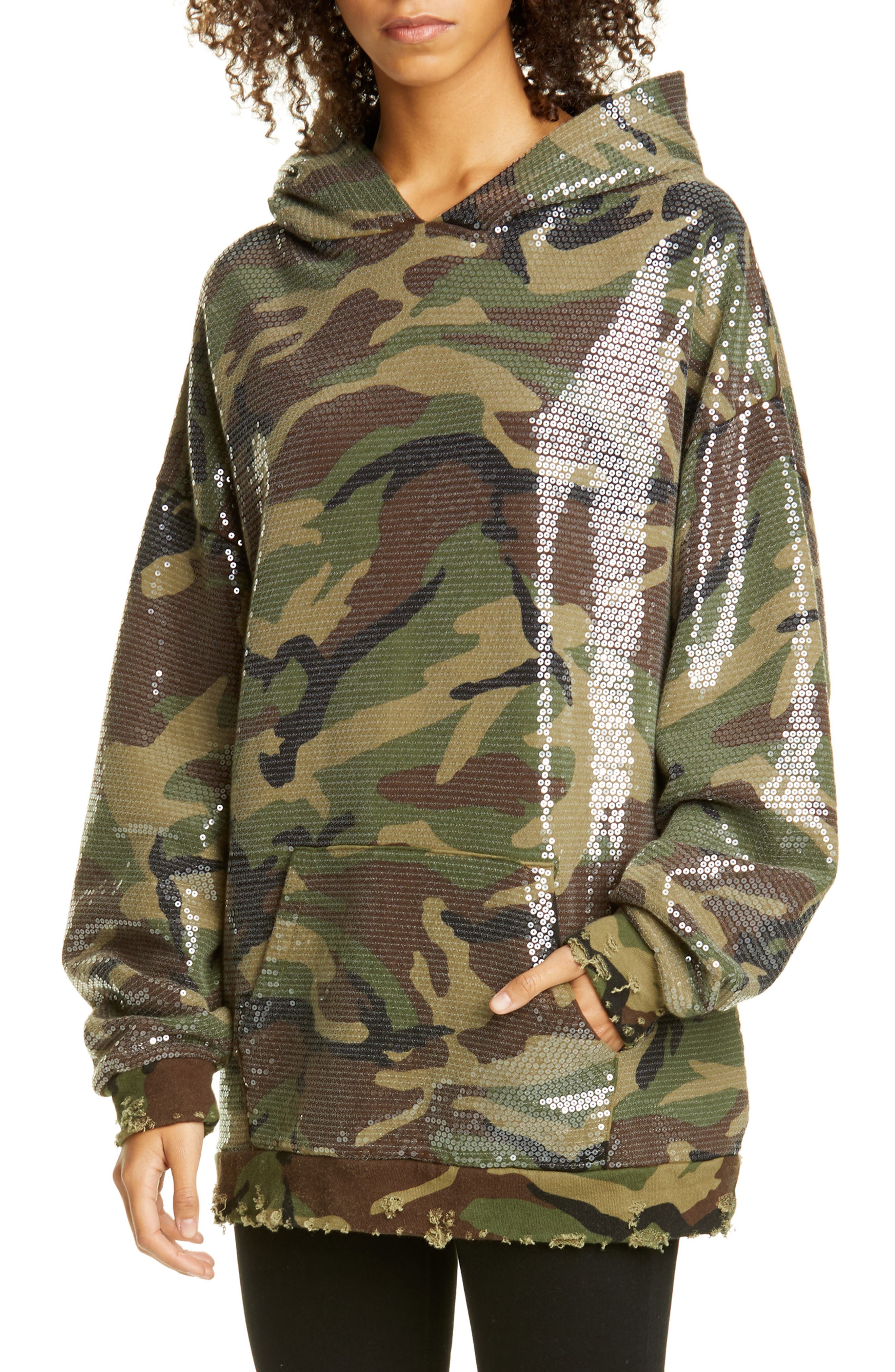 sequin camo top