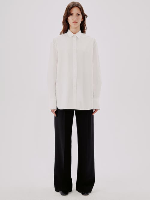 Another Tomorrow Oversized Men's-inspired Shirt In White