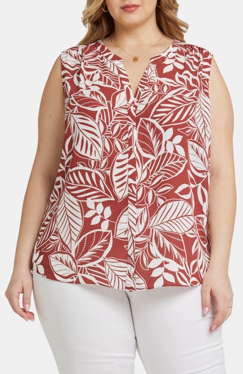 Shop Nydj Print Sleeveless Pleat Back Top In Arianna