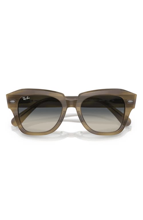 Ray Ban Ray-ban State Street 49mm Gradient Square Sunglasses In Striped Grey