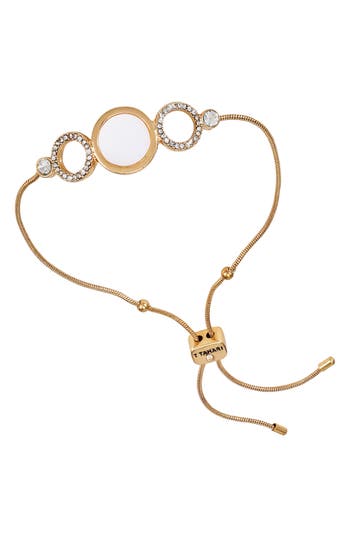 T Tahari Gold-tone Circle Coin Slider Bracelet In Gold Tone