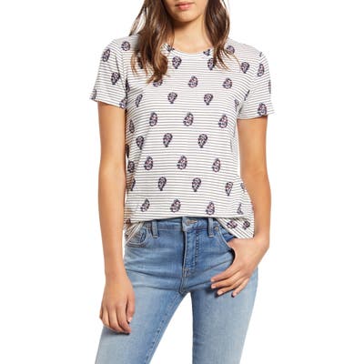 Lucky Brand Print Crewneck Tee, White
