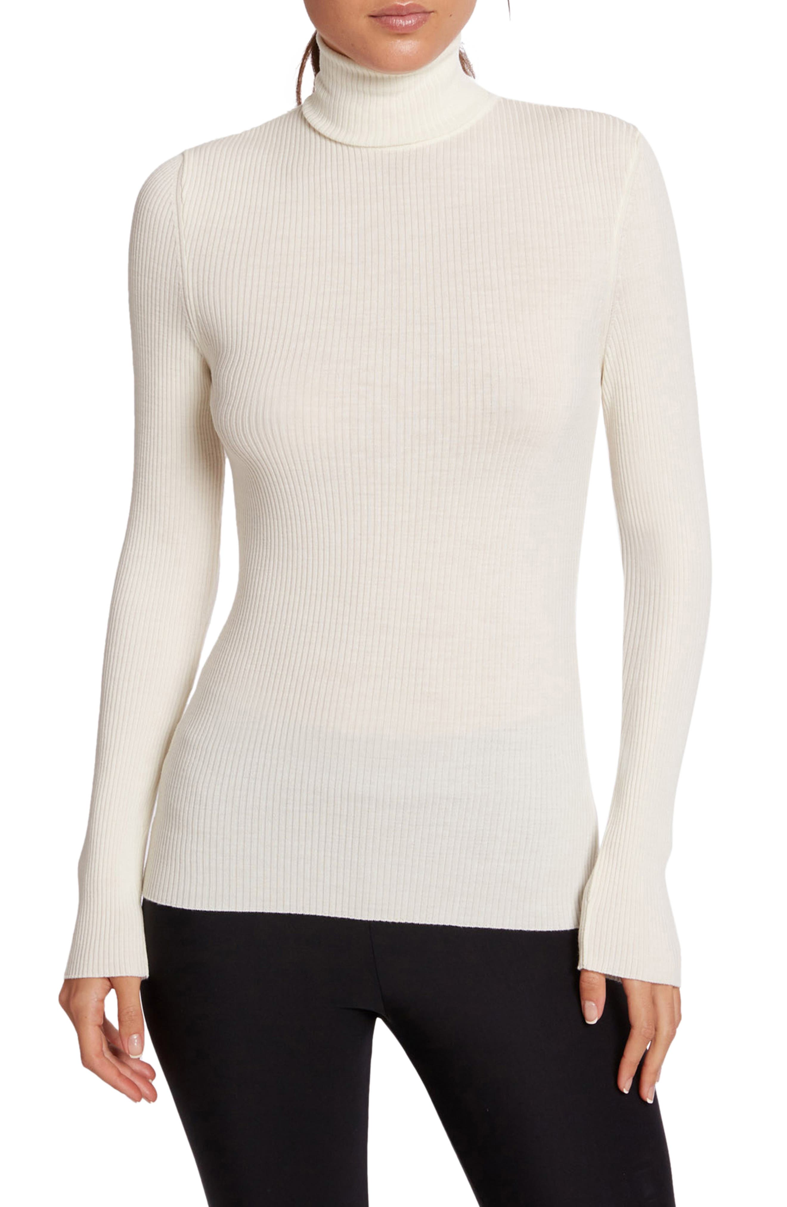 Wolford Rib Merino Wool Turtleneck Top 