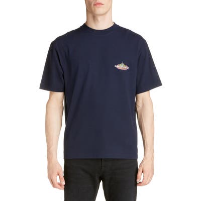 Balenciaga Bonjour Graphic Tee, Blue