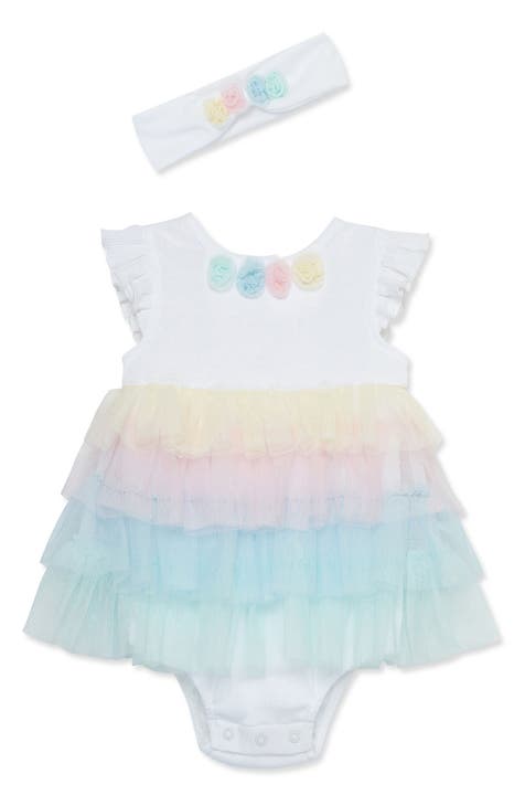 Rainbow Skirted Bodysuit & Headband Set (Baby)