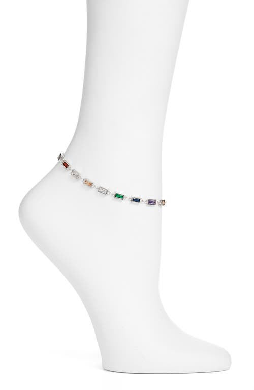 Vidakush Prism Crystal Anklet In Multi/silver