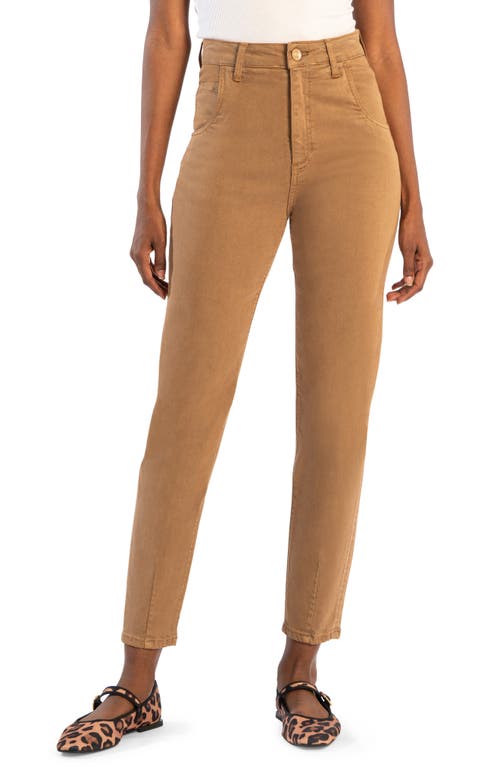 Campbell High Waist Tapered Jeans in Camel