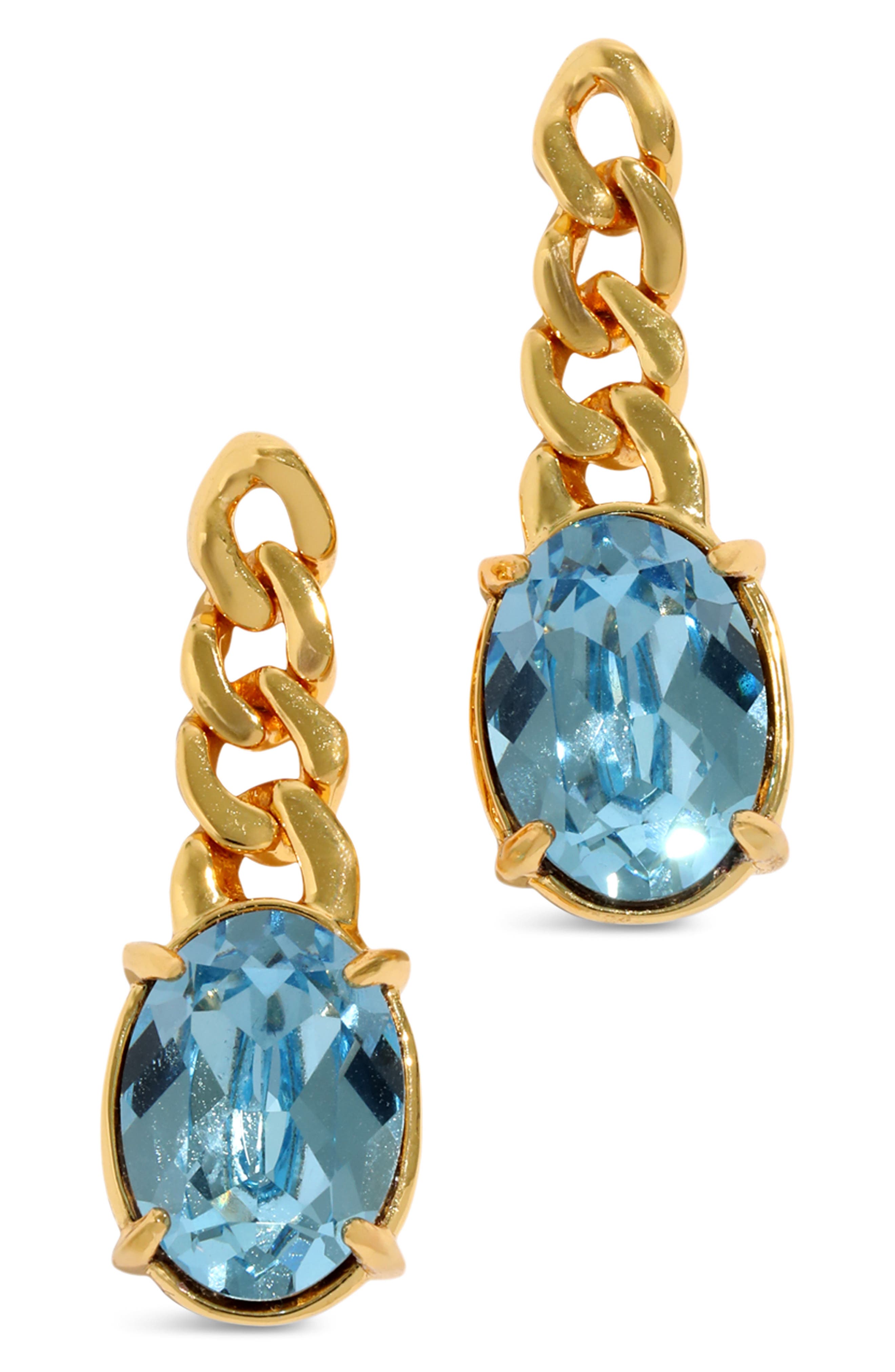 Boucles D'oreilles Alexis Bittar - Motif Floral Pensées Violettes En Zircon - Clous Plaqué Or Jaune - Neuf Avec étiquettes