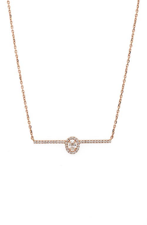 Messika Glam'Azone Pavé Diamond Necklace in Rose Gold at Nordstrom, Size 16.5 In
