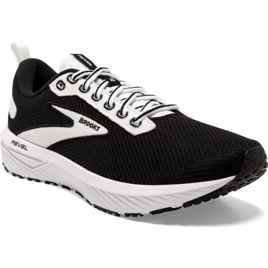 Brooks Revel 6 Hybrid Running Shoe In Black/white