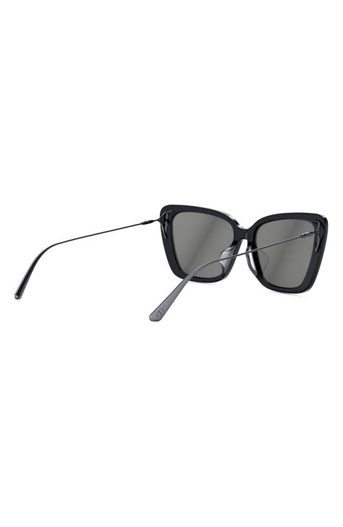 Shop Dior Miss B5i 54mm Butterfly Sunglasses In Shiny Black/smoke Mirror