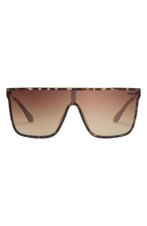 Quay Australia Nightfall Remixed Polarized Shield Sunglasses in Tortoise Chocolate Paprika at Nordstrom