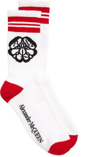 Red and white discount alexander mcqueen socks