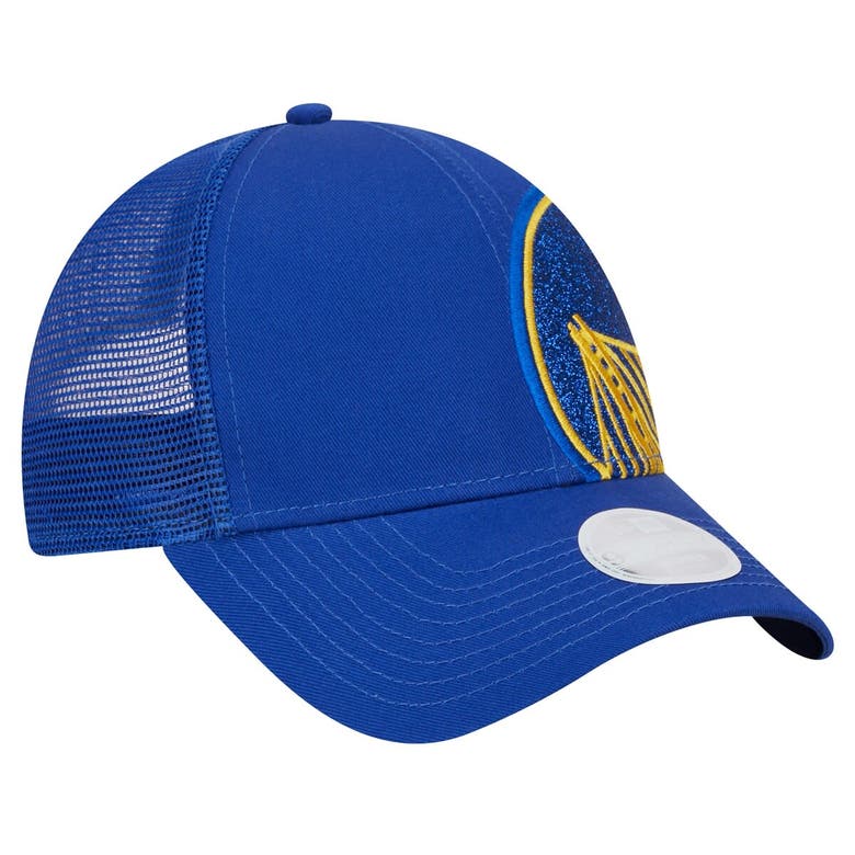 Shop New Era Royal Golden State Warriors Game Day Sparkle Logo 9forty Adjustable Hat