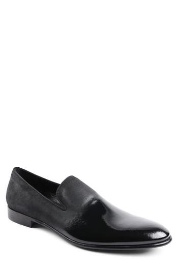 Bruno Magli Men's Monet Seude & Patent Leather Loafers In Black Suede