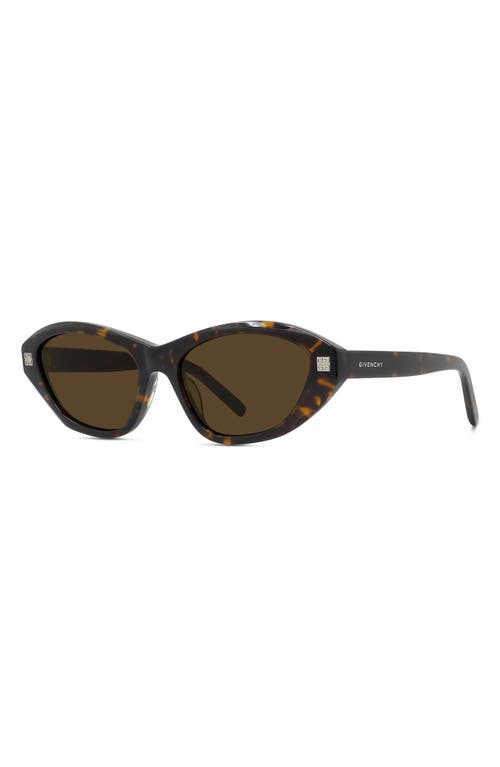 Shop Givenchy Gv Day 55mm Cat Eye Sunglasses In Dark Havana/roviex