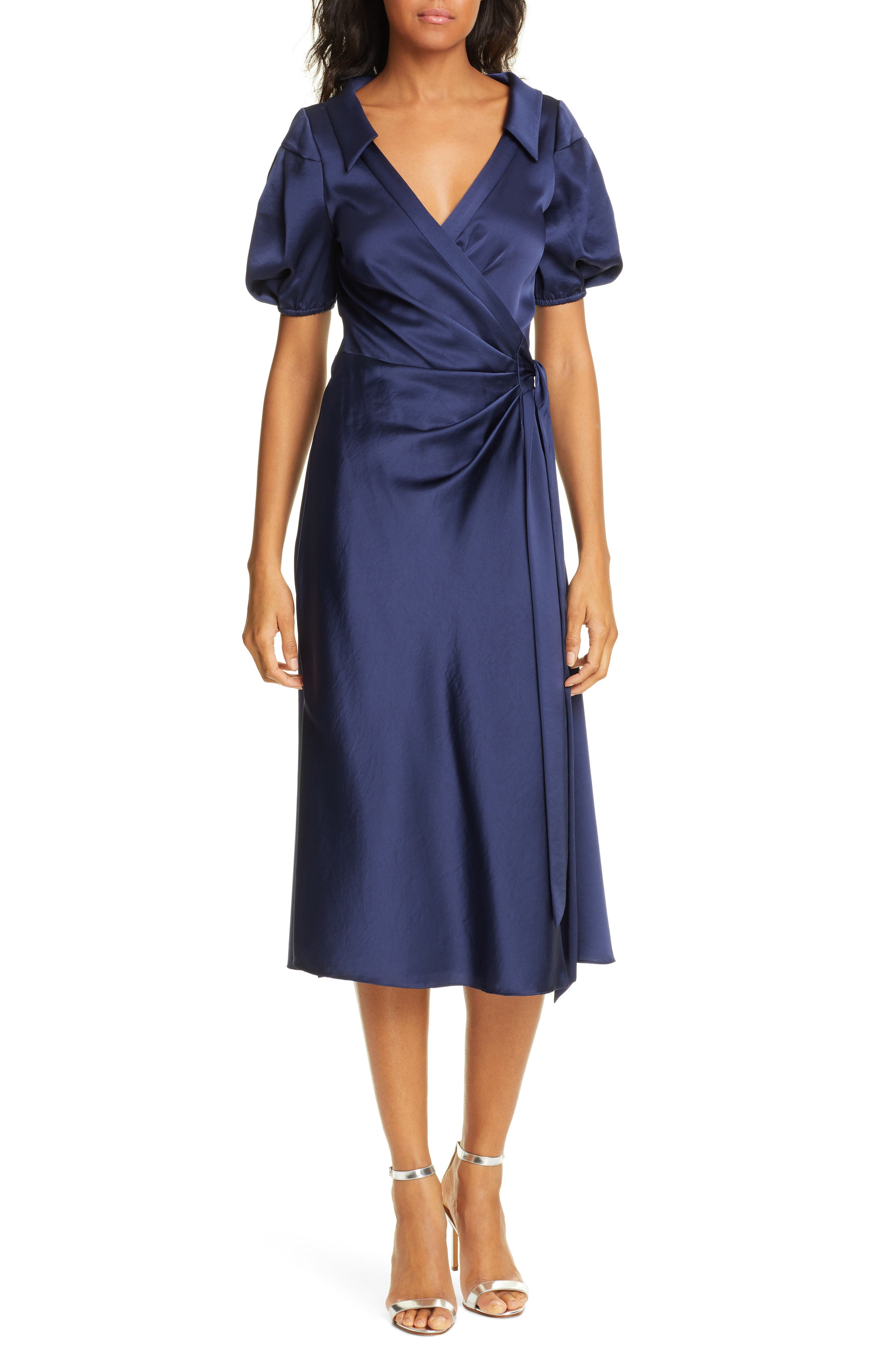 Dvf Valentina Wrap Midi Dress, Blue