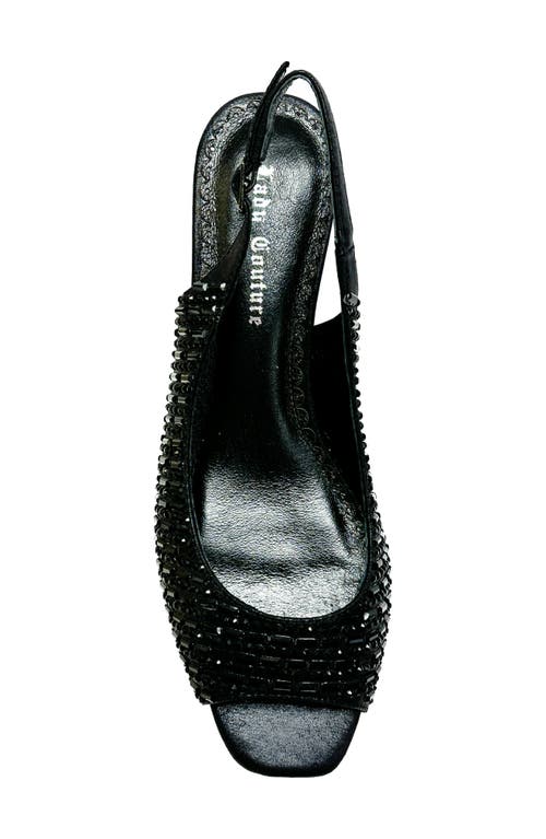 Lady Couture Queen Slingback Wedge Heel Sandal In Black