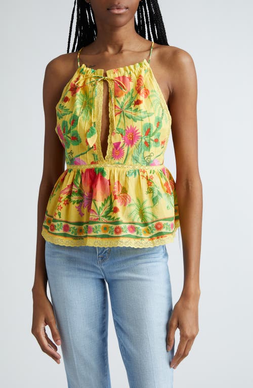 FARM Rio Fruit Garden Cotton Camisole Yellow at Nordstrom,