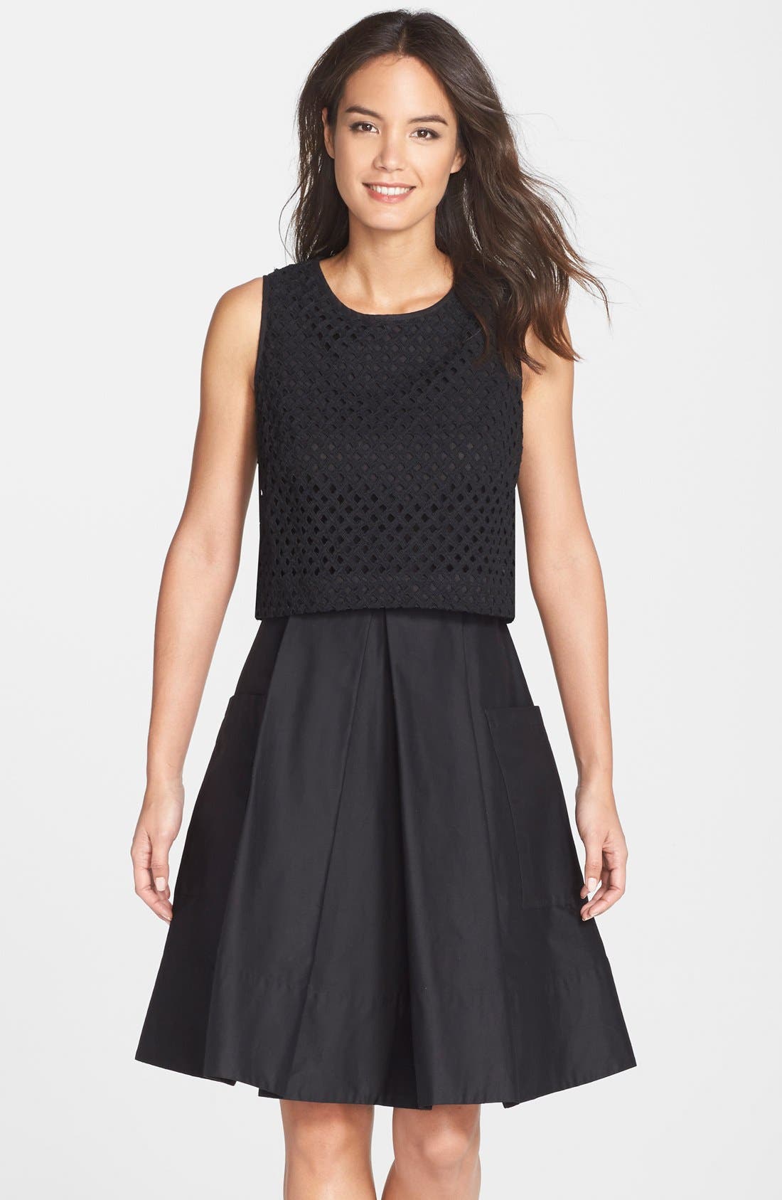 Eliza J Mixed Media Popover Dress Nordstrom