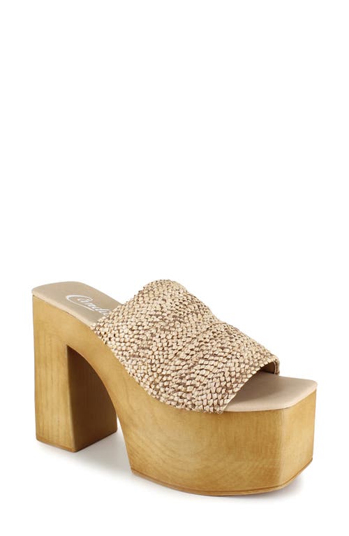 Candie's Klara Platform Slide Sandal Natural at Nordstrom,