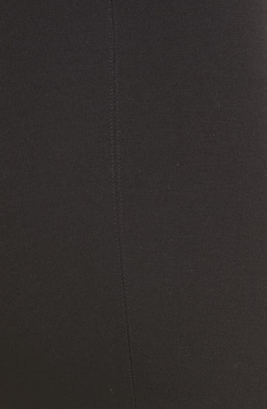Vince Genuine Leather Panelled Back Darts Fitted Moto Leggings In Black