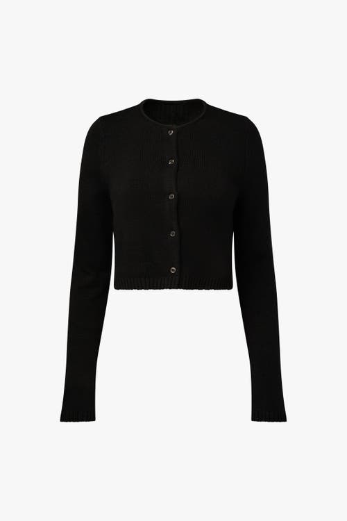 Weworewhat Boxy Crewneck Cardigan In Black