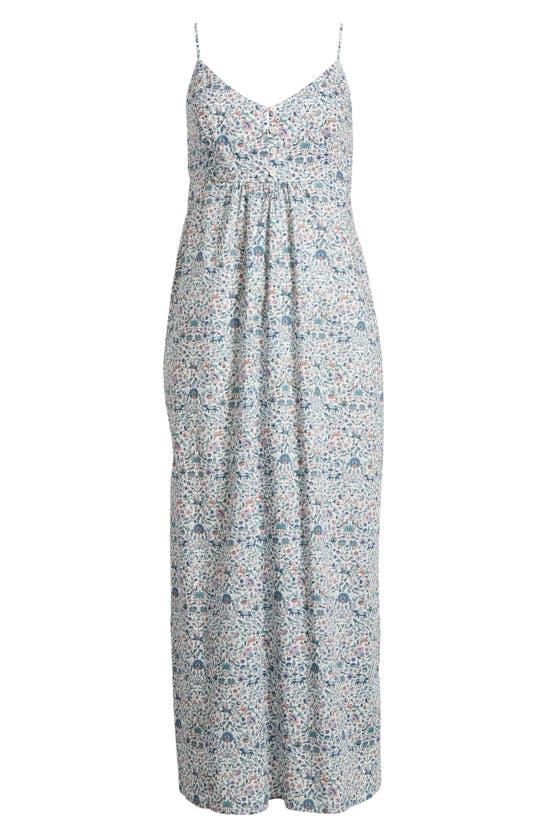Shop Liberty London Tana Floral Cotton Nightgown In White Multi