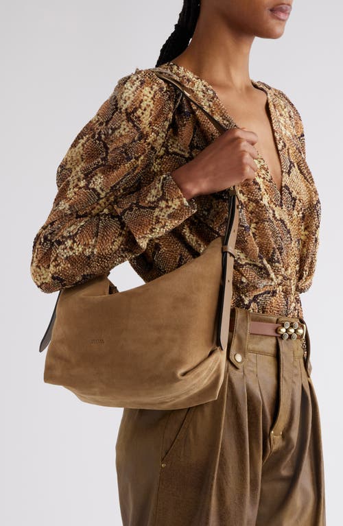 Shop Isabel Marant Leyden Suede Hobo Bag In Sand