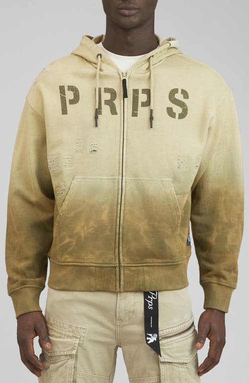 Shop Prps Mt. Hood Distressed Logo Hoodie In Beige