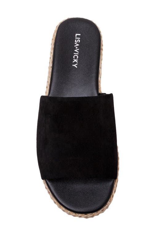 Lisa Vicky Smile Platform Slide Sandal In Black
