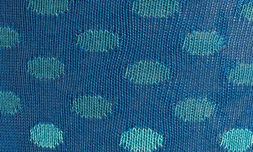 Shop Bugatchi Dot Pattern Cotton Blend Dress Socks In Peacock