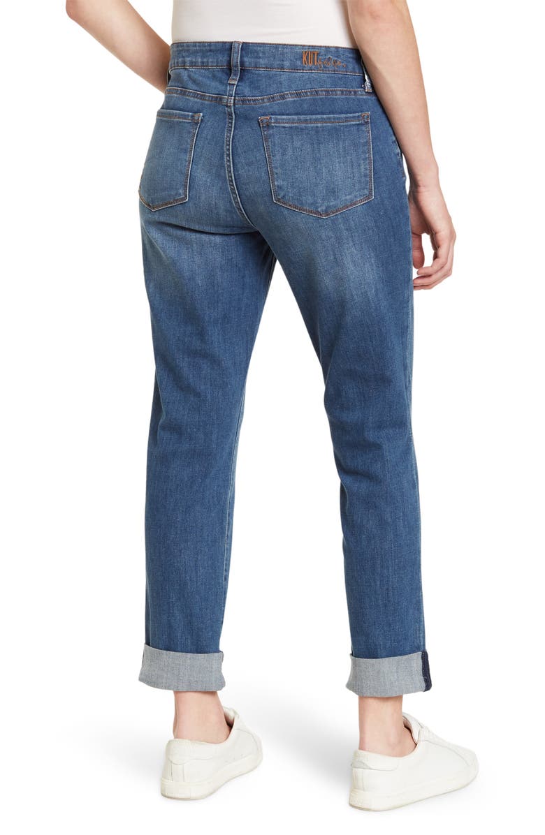 KUT from the Kloth Carrie Roll Cuff Boyfriend Straight Jeans ...