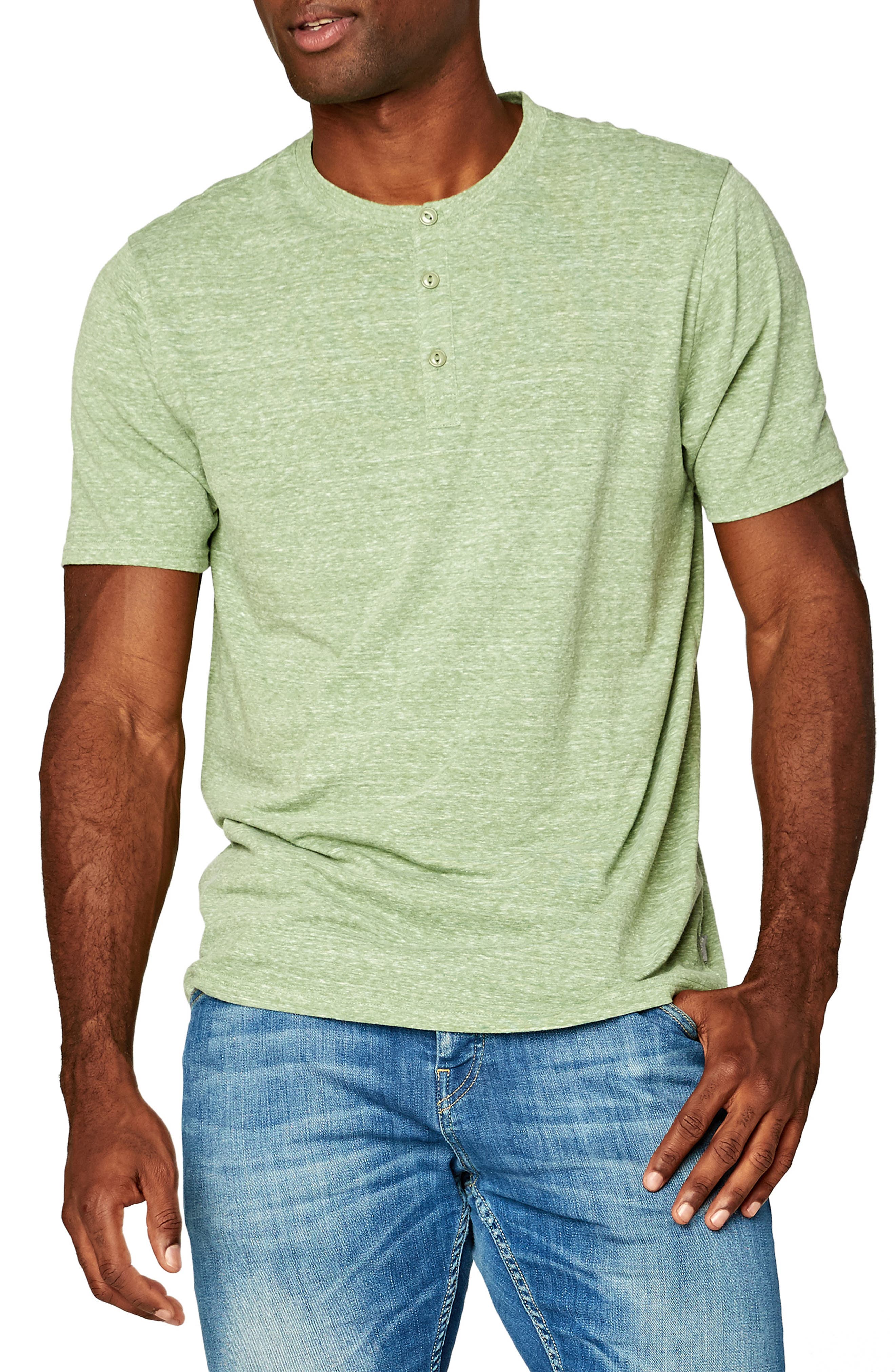 Threads 4 Thought Short Sleeve Slim Fit Henley Shirt In Cactus