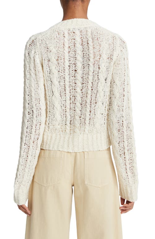 Vince Open Stitch Cable Sweater In Cream