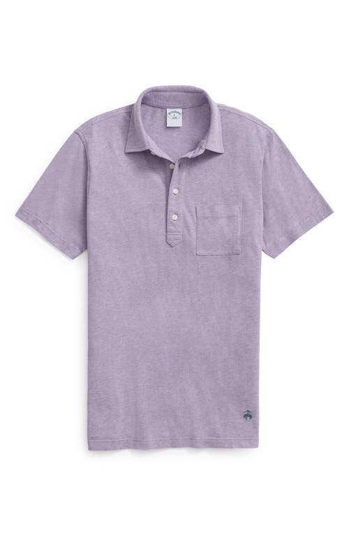 Brooks Brothers Heathered Pocket Polo In Medium Purple Heather