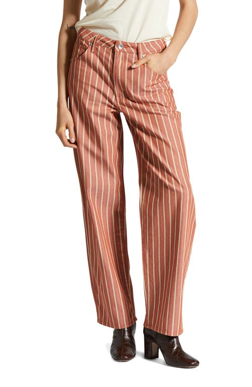 Lomas Stripe High Waist Straight Leg Pants in Terracotta