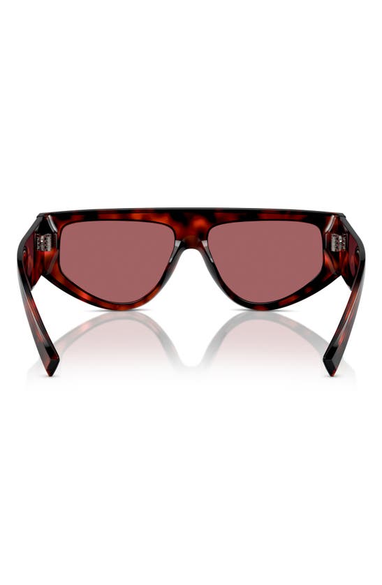 Dolce & Gabbana 57mm Rectangular Sunglasses In Havana Red