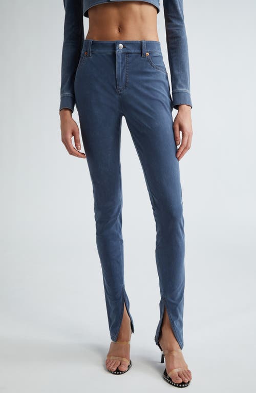 Alexander Wang Denim Trompe l'Oeil Slit Hem Pants in Dark Night at Nordstrom, Size 8