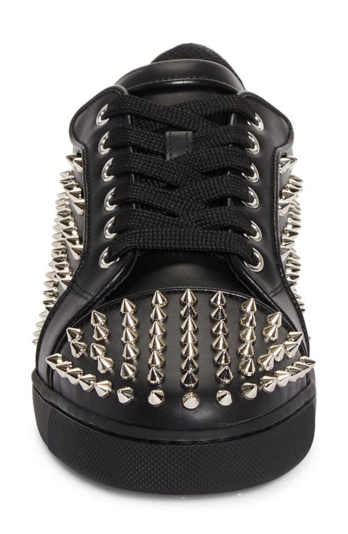 Shop Christian Louboutin Vieira Night Spikes Low Top Sneaker In Black/silver