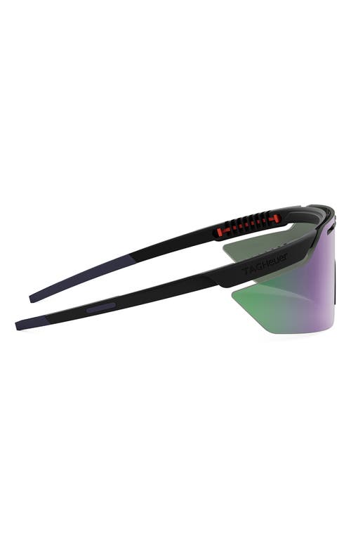 Shop Tag Heuer Shield Pro 228mm Sport Sunglasses In Matte Black/green Mirror