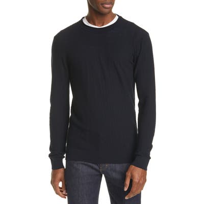 Giorgio Armani Slim Fit Chevron Stitch Wool Sweater, 6 US - Blue