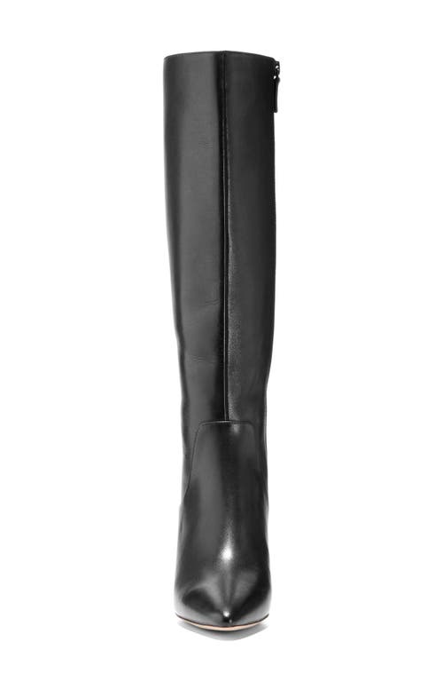 Shop Cole Haan Clarice Pointed Toe Knee High Boot In Black Leather